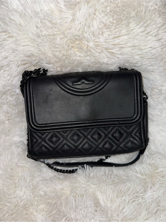Tory Burch Handbags - Tory Burch Fleming Black Matte Leather Convertible Shoulder Crossbody Bag